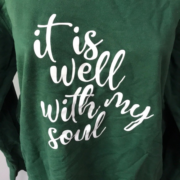 It Is Well With My Soul Graphic Sweatshirt Green - Picture 2 of 4
